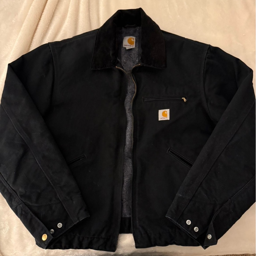 Vintage Detroit Carhartt Men's Black Jacket